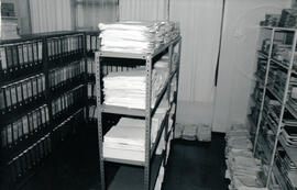 Fotografía del Archivo Municipal de San Carlos. Vistas del depósito de documentos, estanterías y ...