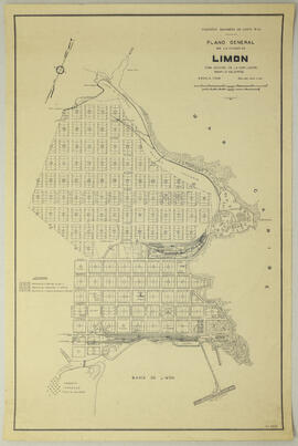 Plano general de la ciudad de Limón. Escala: 1/400. Copia heliográfica. Fecha: 15 de junio 1947. ...