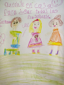 Dibujos realizados por Loreana Cabezas Miranda, una niña de 7 años. Debido al distanciamiento soc...