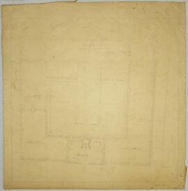 Plano de la planta de la Biblioteca Nacional, distribución general. Original.