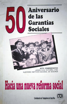 Afiche: 50 aniversario de las garantías sociales. Hacia una nueva reforma social