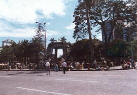 Fotografía con la imagen del Parque Central, desde la esquina norte en avenida 2 calle 2 San José
