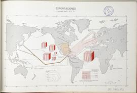 Mapa de exportaciones de Costa Rica con el resto del mundo. Promedio anual 19731978. En Atlas Est...