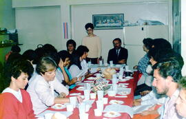 Fotografías de los desayunos realizados por el personal del Archivo Nacional, con motivo del mes ...