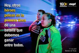 Afiche haciendo mención a la batalla que libran los oficiales de seguridad en medio de la pandemi...