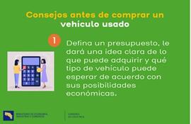 Infografía sobre campaña de consejos para la compra de vehículos usados