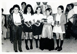 Fotografía con la imagen del acto de entrega de premios durante a semana de desarrollo comunal de...