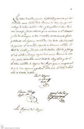 Decreto de las Cortes de Cádiz, otorgándole el título a Cartago de Muy Noble y Leal Ciudad, y el ...