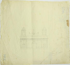 Fachada de la Iglesia de San Antonio de Belén, provincia Heredia. Original. Dibujó: E. Villegas. ...
