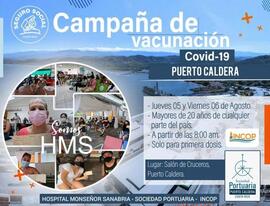 Afiche sobre la campaña de vacunación en Puesto Caldera