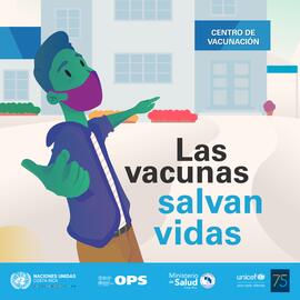 Afiche titulado: Las vacunas salvan vidas