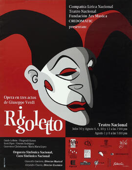 Afiche sobre presentación de la obra: Rigoletto
