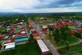 Fotografía aérea del distrito de Batán. Limón