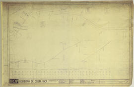 Plano acceso al puente del río Peñas Blancas. Alajuela. Hoja 3 de 6. Planta y perfil. De estación...