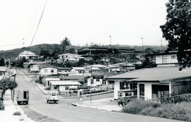 Fotografía de una vista panorámica del Barrio San Martín en San Carlos. Al fondo de la toma se ob...