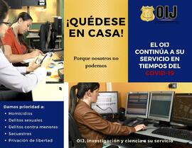 Afiche en relación con el trabajo que continúa realizando el Organismo de Investigación Judicial ...