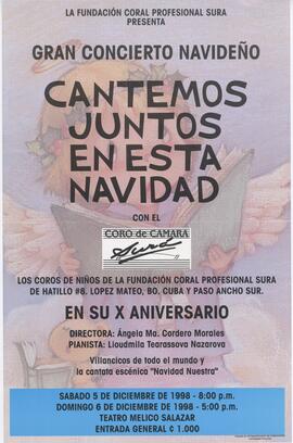 Afiche sobre el gran concierto navideño Cantemos juntos en esta navidad