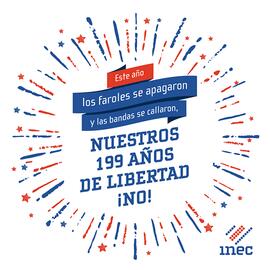 Afiche sobre la celebración de Independencia haciendo referencia a la situación de pandemia por C...