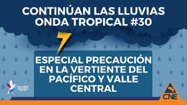 Afiche sobre las lluvias por la onda tropical número 30