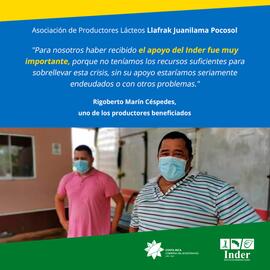 Afiche sobre el apoyo de Instituto de Desarrollo Rural para productores de queso