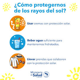 Publicación para redes sociales: proteger la piel de los rayos solares e hidratarse