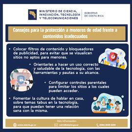 Afiche sobre ciberseguridad y consejos para la protección a menores frente a contenidos inadecuados