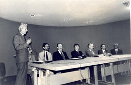 Fotografía de la inauguración del Seminario archivístico llevado a cabo en el auditorio del Insti...