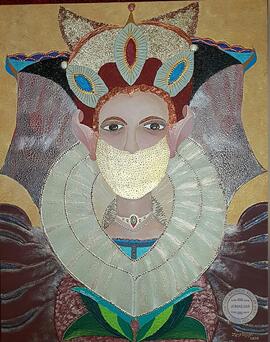 Pintura "La Condesa en tiempos de pandemia". Ilustra la riqueza, la fe, de muchas mujer...