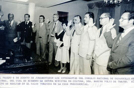 Fotografía con la imagen del acto de Juramentación de los miembros del Consejo Nacional de Desarr...