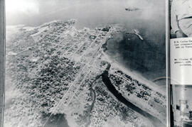 Fotografías aéreas de la ciudad de Limón, destaca el muelle de ese lugar. Limón