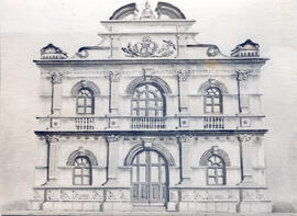 Fotografía con la imagen de la fachada del edificio de la antigua Biblioteca Nacional, situado 10...