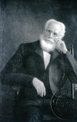 Fotografía del retrato de Francisco María Iglesias Llorente, tomada en el Salón Dorado del Minist...