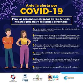 Afiche para las personas encargadas de residencias, hogares grupales y asistentes personales