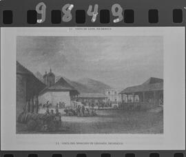 Contacto sobre una vista del Mercado de Granada, Nicaragua, siglo XIX