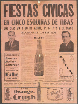 Afiche Fiestas Cívicas en Cinco Esquinas de Tibás
