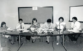 Fotografía de los expositores de recomendaciones en la Tercera Jornada para el Desarrollo Archiví...