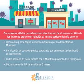 Afiche con información sobre los documentos a presentar por para demostrar la disminución de al m...