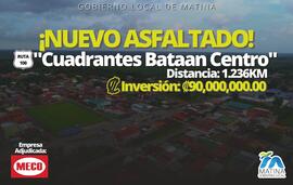 Fotografías de los trabajos de asfaltado en cuadrantes de Bataan centro, Limón