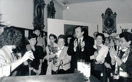 Fotografías del acto de inauguración de la exposición documental en la Asamblea Legislativa, deno...