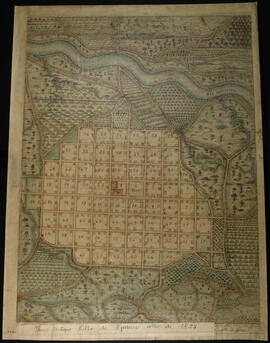 Plano de la villa de Ujarrás en 1824