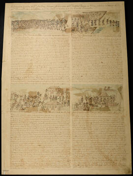 Dibujo de la conducción de 314 indios de Talamanca a Cartago por Francisco Fernández de la Pastora