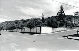 Fotografía con la imagen del muro del contención del parque de San Pablo de León Cortés San José