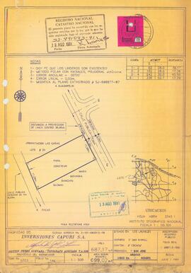 Planos constructivos de permiso de construcción 91387 a nombre de Inversiones Capuri S.A. para co...