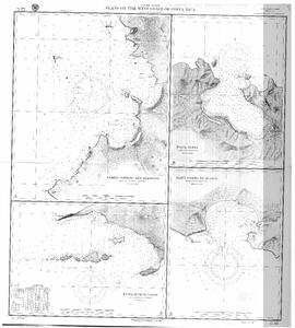 Carta náutica de Central America, Plans on the West Coast of Costa Rica, Bahía Potrero and Brasil...