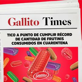Afiche con campaña publicitaria de la empresa La Gallito, titulada Gallito Times esto en relación...