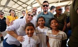 Fotografías sobre la inauguración de las nuevas instalaciones del Liceo Rural Indígena Yimba Cajc...