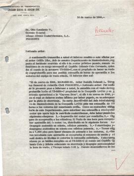 Expediente del accidente ocurrido a la aeronave TI-1028-C. Propiedad de Compañía LACSA. Ocurrido ...