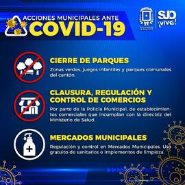 Afiches sobre acciones municipales ante la COVID-19