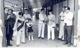 Fotografías de la inauguración de la Escuela de Platanar, situada en San Carlos. Alajuela
