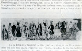 Fotografía de un lámina de dibujo que ilustra algunos de los Personajes importantes de la época i...